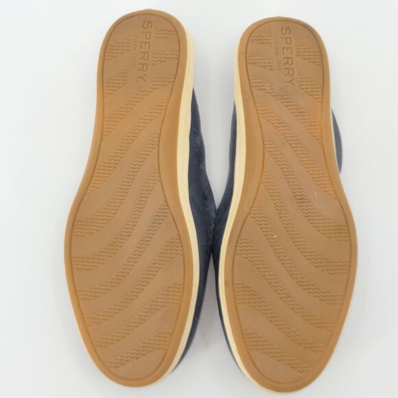 Sperry Mulefish Boat Shoes Womens Size 6 Blue Distressed Leather Nautical Prep - Picture 9 of 11